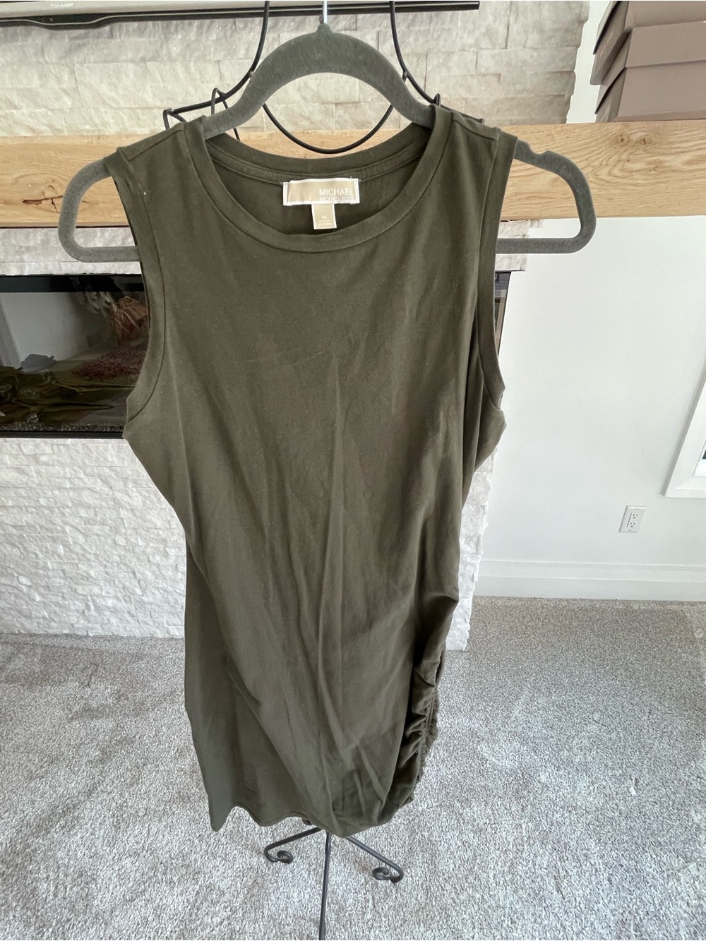 MICHAEL Michael Kors Olive Tank Top with Side Ruching